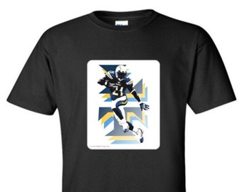 LaDainian Tomlinson - San Diego -- Classic California Football Adult Black Crew T-shirt - LT LA - T1