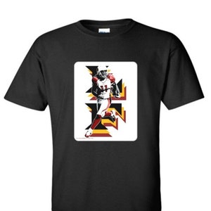 Larry Fitzgerald - Arizona -- Phoenix AZ Football volwassen zwart T-shirt met ronde hals - kaarten T1
