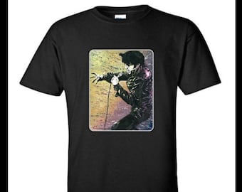The King Adult Black Crew Tshirt - Original Artwork of Rock Music Legend Elvis Presley - TCB -T1