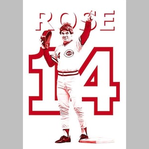 Pete Rose 14 - Cincinnati -- Póster/impresión de arte mural de béisbol clásico de Cincinnati, 13 x 19 - OH - T1