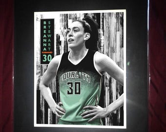 Breanna Stewart - New York -- Basketball Matted Wall Art Print - T2