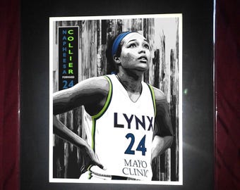 Napheesa Collier - Minnesota -- Basketball Matted Wall Art Print - T1