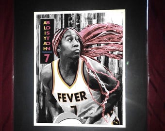 Aliyah Boston - Indiana -- Basketball Matted Wall Art Print -T1
