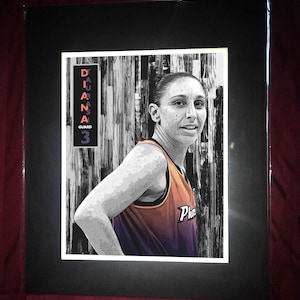 Diana Taurasi - Phoenix -- Basketball Matted Wall Art Print - T2
