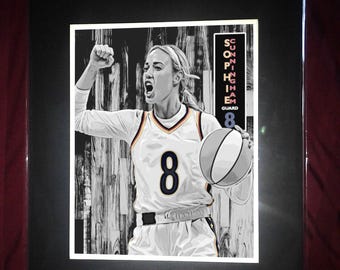 Sophie Cunningham - Indiana -- Basketball Matted Wall Art Print -T1