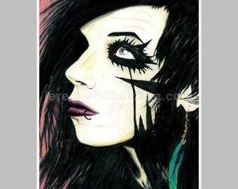 Black Veil Brides Andy Biersack Portrait - Heavy Metal Art Poster Print 13x19 - BVB Glam Rock -T1
