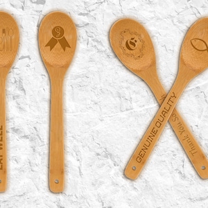 Personalized Wooden Spoon | Custom Wood Spoons | Laser Engraved Wooden Spoon | Bamboo Spoon | Kitchen Gift | Personalized Custom Gift