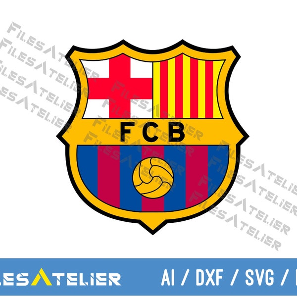 Vecteur de logo du FC Barcelone, Barcelona Wall Sticker Files, Barcelona Fans gift, vector Ai Cdr Dxf Pdf Svg Plans