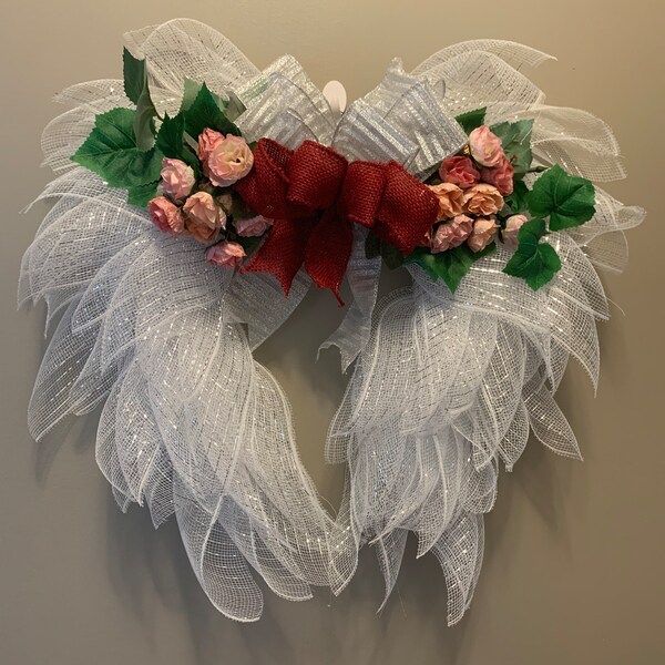 Angel Wings Wreath |  Unique | Entryway Decor|Baby Room Decor| Girl’s Room | Housewarming | Holiday Gifts | Funeral Arrangement