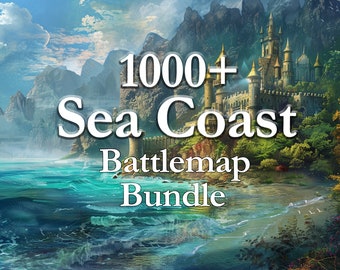 Dungeons and Dragons Battlemaps | Digital RPG maps | Role playing printable terrain |Sea Coast Battlemaps | Dnd Maps | Instant Downloads