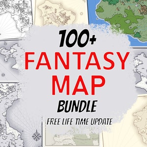 Fantasy-kaartbundel, Fantasy-wereldkaart | RPG | TTRPG| Verkenner| Dnd-kaartenbundel | kerkers en draken Kaarten | Directe download