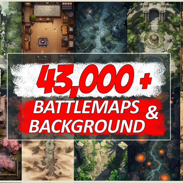 43000 Battlemaps DnD Maps dnd images d'arrière-plan papier peint fantastique Bundle Donjons et Dragons Battlemap dnd cadeau Dungeon Master rpg