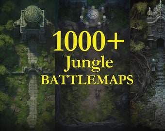 Cartes de bataille de Donjons et Dragons | Cartes RPG numériques | Jeu de rôle à imprimer sur le terrain | Cartes de bataille de la jungle | Cartes du MDN | Téléchargements instantanés
