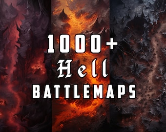 Cartes de bataille de Donjons et Dragons | Cartes RPG numériques | Jeu de rôle imprimable terrain | Cartes de bataille de l'enfer | Cartes du MDN | Téléchargements instantanés