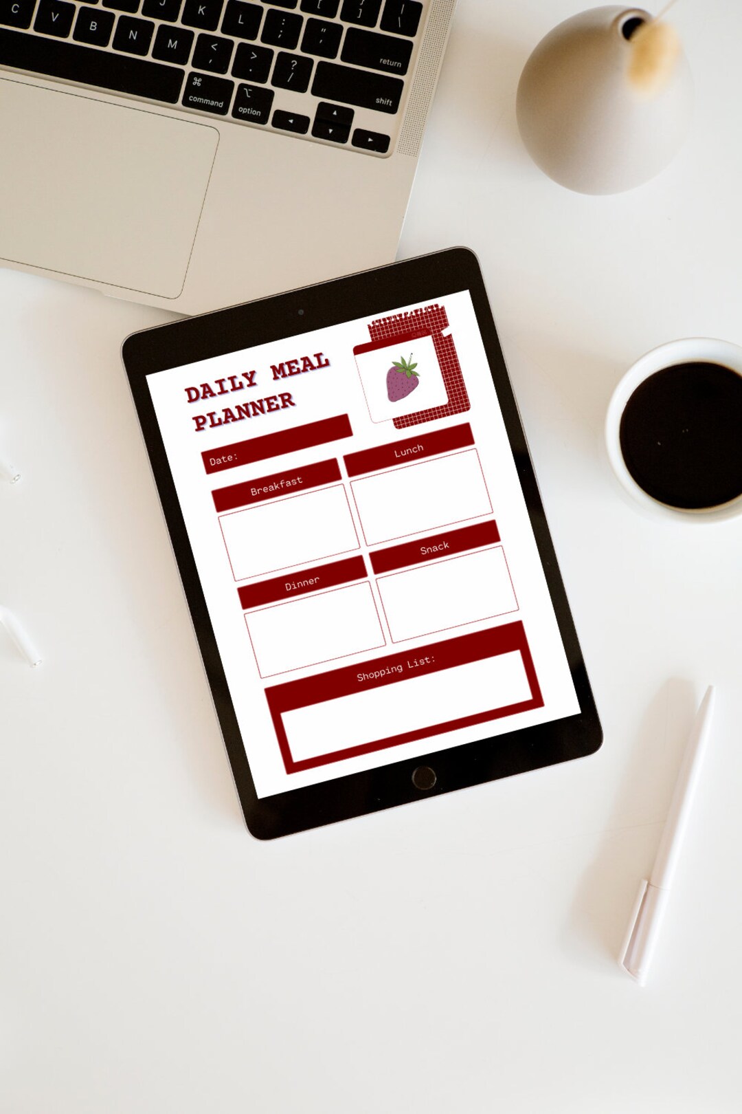 Weekly Meal Planner and Grocery List Food Prep Colorful - Etsy