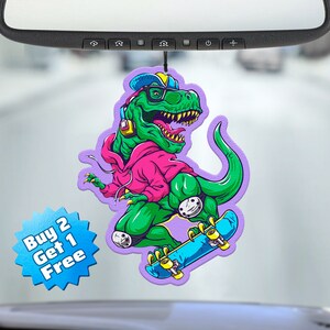 Funny Air Freshener - T Rex Air Freshener - Cute Air Freshener - Cool Air Freshener - Unique Air Freshener - Car Freshie - Gag Gift - Meme