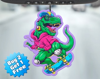 T-Rex Skateboard Air Freshener - Funny Car Freshie, Gag Gift