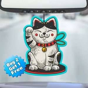 Funny Air Freshener - Lucky Cat Freshener - Maneki neko - Cute Air Freshener - Cool Air Freshener - Unique Air Freshener - Car Freshie- Meme