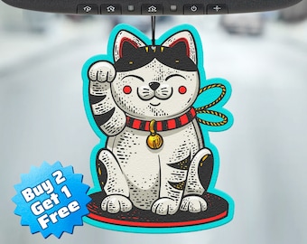 Funny Air Freshener - Lucky Cat Freshener - Maneki neko - Cute Air Freshener - Cool Air Freshener - Unique Air Freshener - Car Freshie- Meme