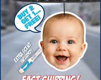 Custom Air Freshener - Custom Car Freshie - Custom Freshner - Custom Picture Air Freshener - Custom Face Freshener - Personalized  Freshener