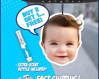 Custom Air Freshener - Custom Car Freshie - Custom Freshner - Custom Picture Air Freshener - Custom Face Freshener - Personalized  Freshener