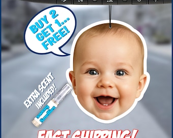 Custom Air Freshener - Custom Car Freshie - Custom Freshner - Custom Picture Air Freshener - Custom Face Freshener - Personalized  Freshener