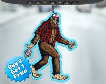 Bigfoot Air Freshener - Lumberjack Sasquatch Car Freshie