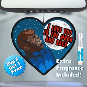 Valentines Air Freshener - Valentines Gift - Monster Air Freshener - Wolf Man - Car Freshie - Personalized  Freshener - Photo Freshener
