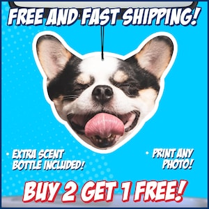 Custom Dog Air Freshener - Picture Air Freshener - Photo Air Freshener - Pet Air Freshener - Car Freshie - Air Freshner - Dad Fathers Day