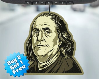 Benjamin Franklin Air Freshener – Funny Car Freshie, Meme Gag Gift
