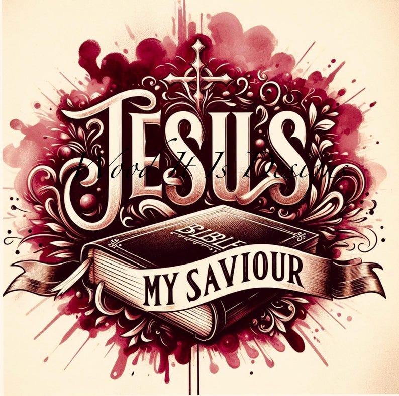 Saviour Lettering Design Jesus AI Art Prints | Christian Wall Art Bundle (digital Download) - Etsy