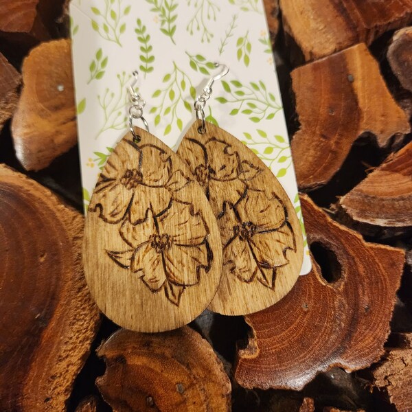 Dogwood Enamel Earrings-Pink main image 1