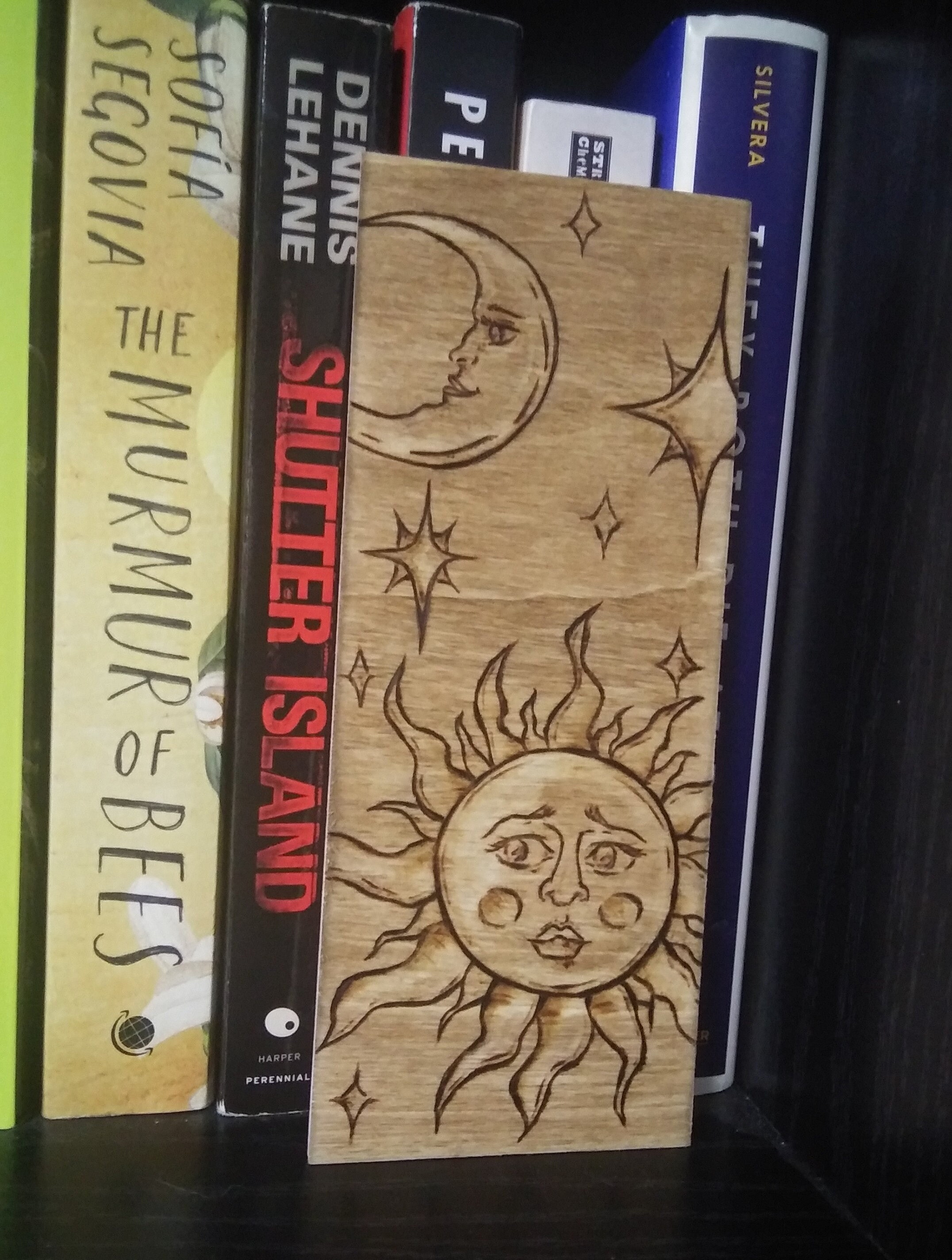Sun and Moon Wood Art, Woodburned Sign, Gothic Wood Panel, Pyrography ...
