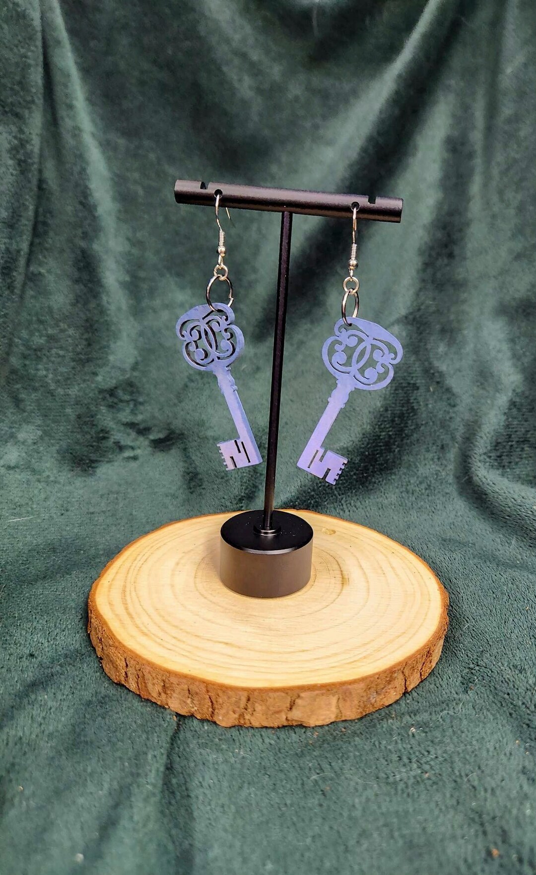 Key Ear Sorter Laser Cut Wood Key Earrings Hand-painted Earrings Wooden - Etsy