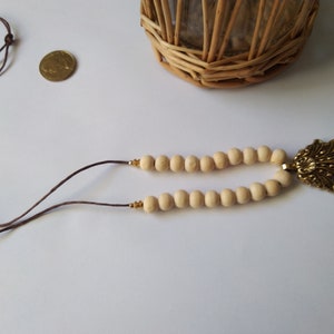 Raw wood beaded necklace butterfly wing gift idea for her or him birthday gift Christmas gifts