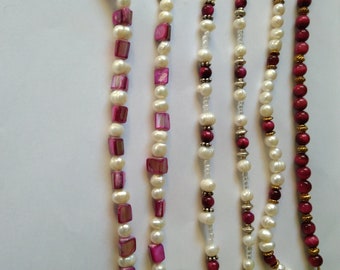 Natural pearl and steel bracelets - gift idea for her, birthday gift, Valentine's Day gift