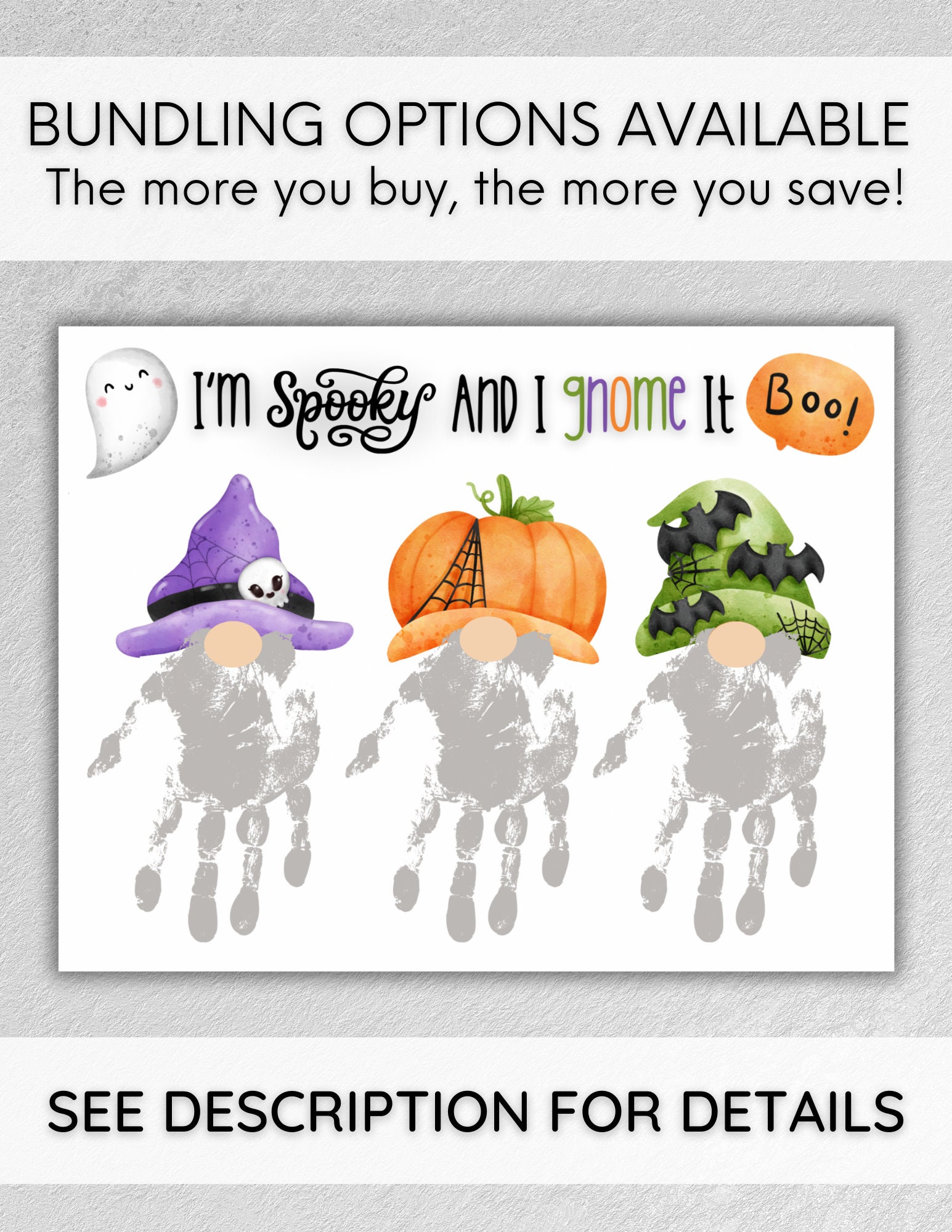 Halloween Gnome Handprint Art Craft Printable, Baby Infant Toddler Kids ...