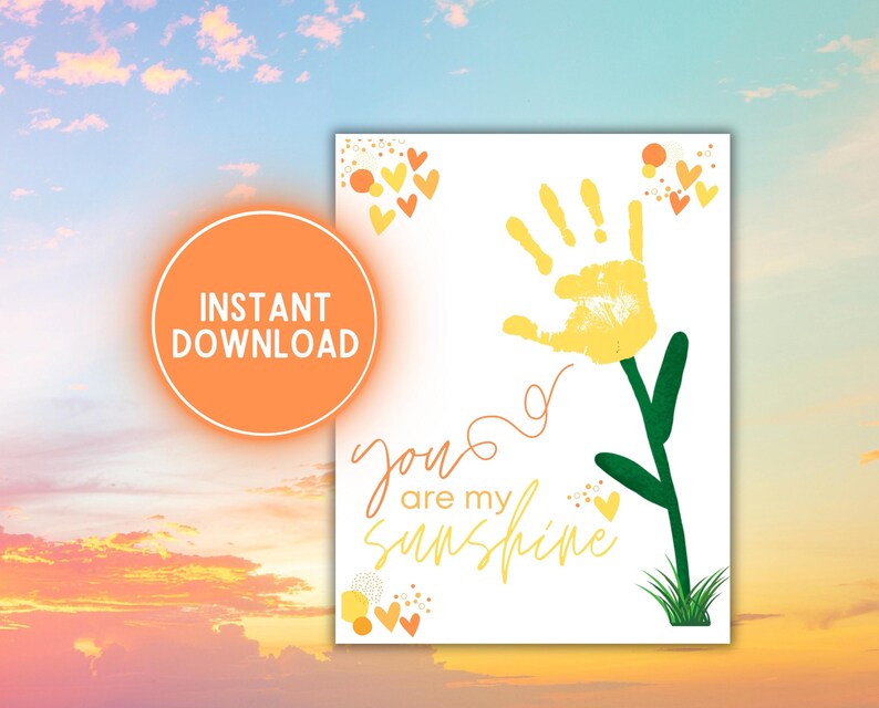 Flower Handprint Art Craft Printable, Footprint Activity, Baby Toddler ...