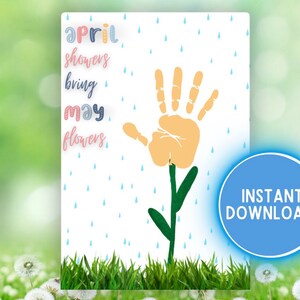 Artisanat d'art printanier à imprimer, cadeau grands-parents, art printanier d'avril, garderie, fleurs, activité d'empreinte de pas bricolage bébé bambin, téléchargement
