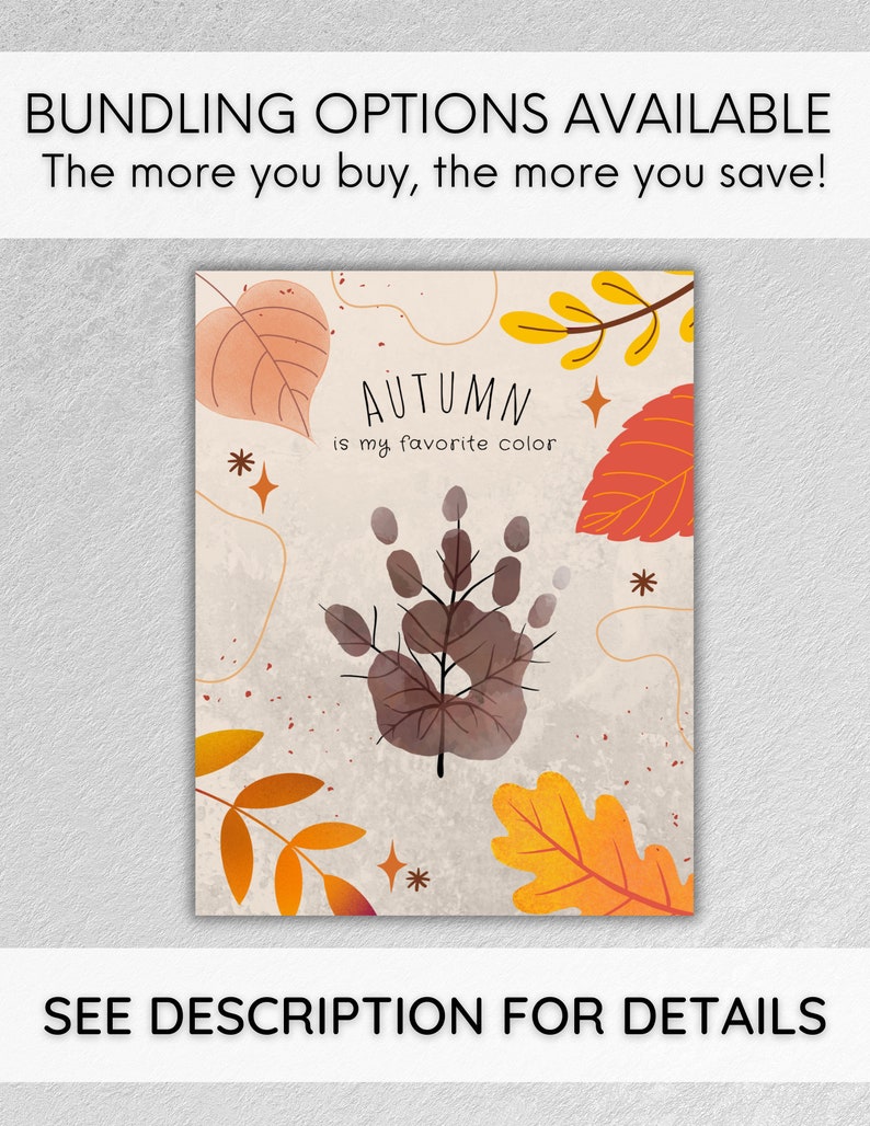 Fall Handprint Art Craft Printable, Infant Toddler Kids DIY Gift, First ...
