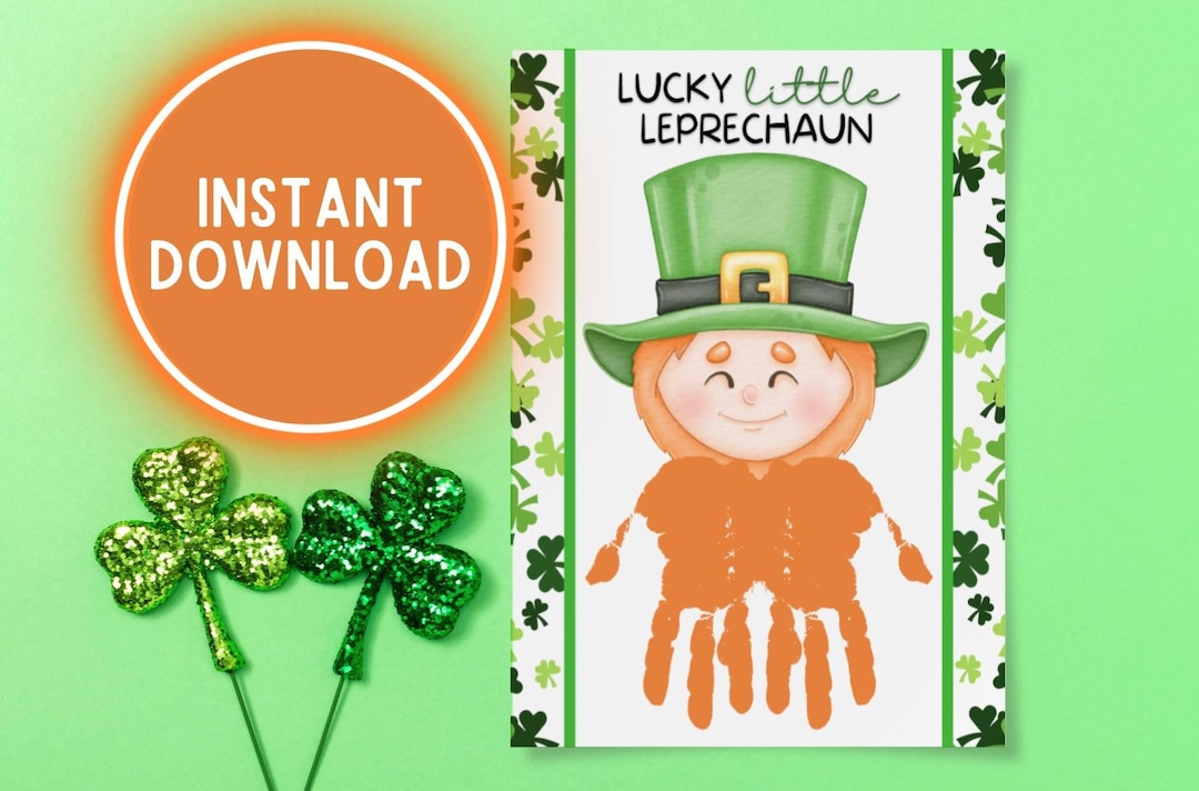 Saint Patricks Day Handprint Art Craft Printable Kids