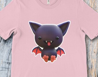 Bat Kawaii Tshirt, Chibi Bat Tshirt, Halloween Bat Shirt, Cute Bat Shirt, Cute Kawaii Bat, Cute Bat Tee, Cute Spooky Gift, Monster Kawaii