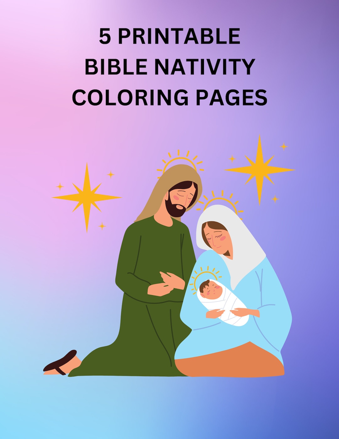 Christmas Nativity Coloring Pages for Children, Christmas Sunday School