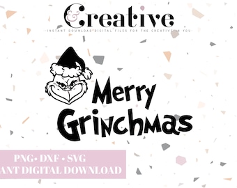 Merry Grinchmas, Grinch Christmas Decal Files, archivos cortados para cricut, svg, png, dxf