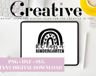 幼稚園100日間SVG、学校用デカールファイル（デジタルダウンロード）
