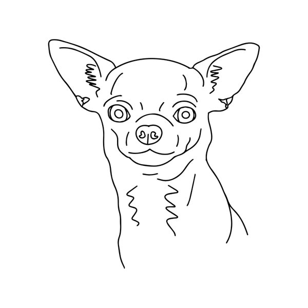 Chihuahua Illustration, Chihuahua Drawing SVG, Dog Illustration SVG, Dog Drawing SVG Decal Files, cut files for cricut, svg, png, dxf