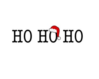Ho Ho Ho, Santa Hat, Santa SVG, Archivos de calcomanías navideñas, archivos cortados para cricut, svg, png, dxf