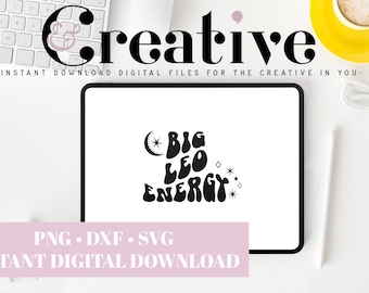 Big Leo Energy Zodiac Decal Files, archivos cortados para cricut, svg, png, dxf