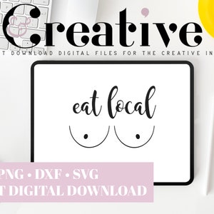 Eat Local Baby Onesie Decal Files, archivos de corte para cricut, svg, png, dxf