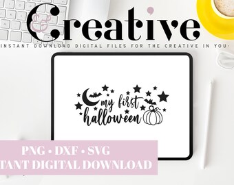 Mein erstes Halloween Abziehbild, SVG PNG DXF Schnitt Dateien (Digitaler Download)